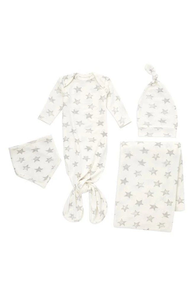 aden + anais Snuggle Knit Newborn Gift Set in Grey Star at Nordstrom