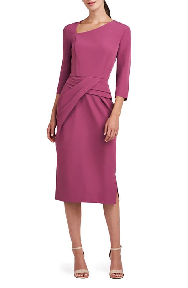 Kay Unger Alexa Asymmetric Midi Cocktail Dress Tulipwood at Nordstrom,