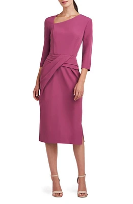 Kay Unger Alexa Asymmetric Midi Cocktail Dress Tulipwood at Nordstrom,