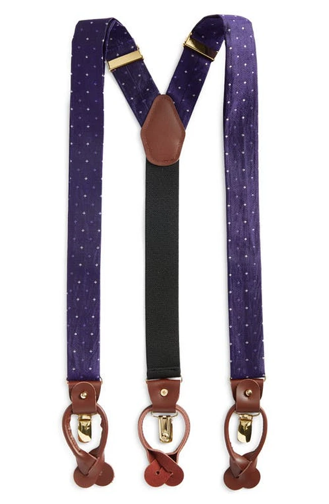 CLIFTON WILSON Diamond Silk Suspenders in Purple at Nordstrom