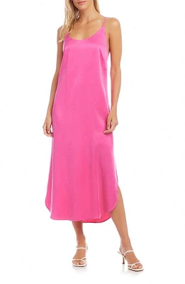 FIFTEEN TWENTY Racerback Satin Midi Dress Pink at Nordstrom,