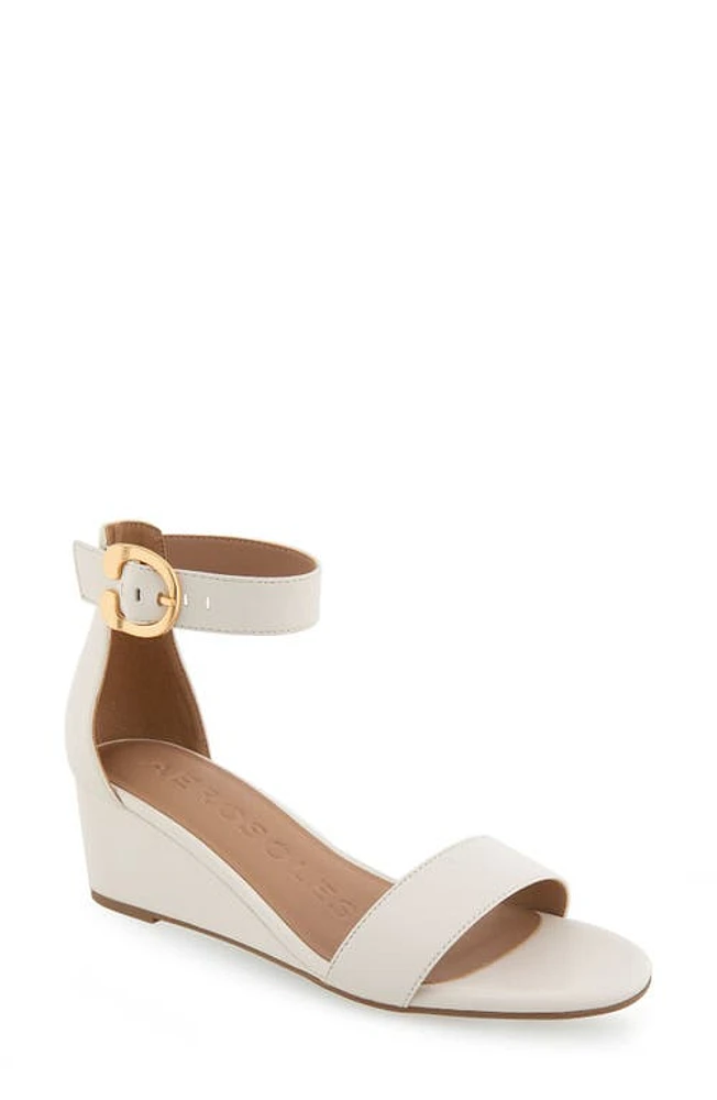 Aerosoles Willis Wedge Heel Sandal Eggnog Pu Leather at Nordstrom,