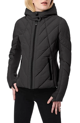 Bernardo Chevron Quilted Lightweight Puffer Jacket in Black at Nordstrom, Size Xx-Large