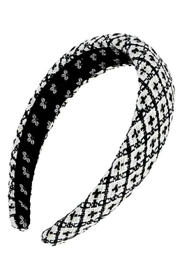 L. Erickson Claret Tweed Padded Headband in Black/White at Nordstrom