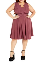 City Chic Veronica Belted Sleeveless A-Line Dress at