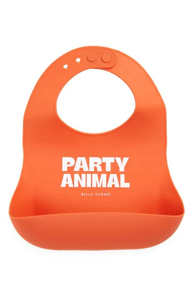 Bella Tunno Party Animal Silicone Wonder Bib in Orange at Nordstrom