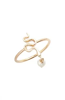 Poppy Finch Serpent Pearl Ring in 14Kyg at Nordstrom, Size 6