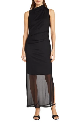 DONNA MORGAN FOR MAGGY Sleeveless Mesh Midi Dress Black at Nordstrom,