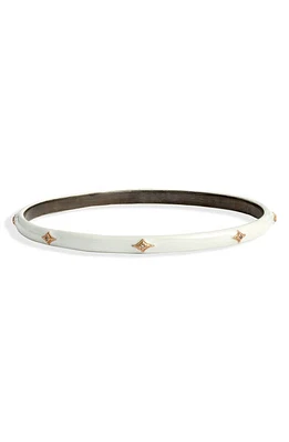 Armenta New World Enamel Diamond Bangle in White Enamel at Nordstrom, Size Medium