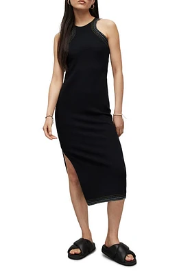 AllSaints Mako Embroidery Trim Sleeveless Dress at Nordstrom,