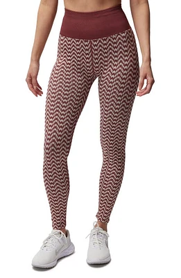 Spiritual Gangster Seamless Geo Rib 7/8 Leggings Canyon Burgundy at Nordstrom,