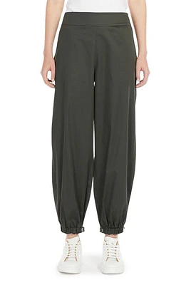 Max Mara Leisure Candela Tapered Lag Pants Dark Green at Nordstrom,