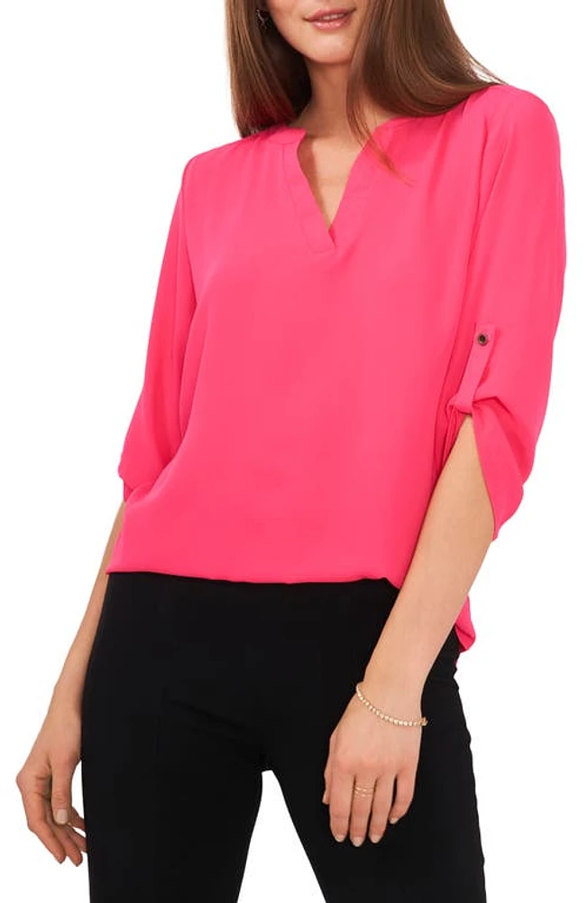 Chaus Split Neck Blouse at Nordstrom,