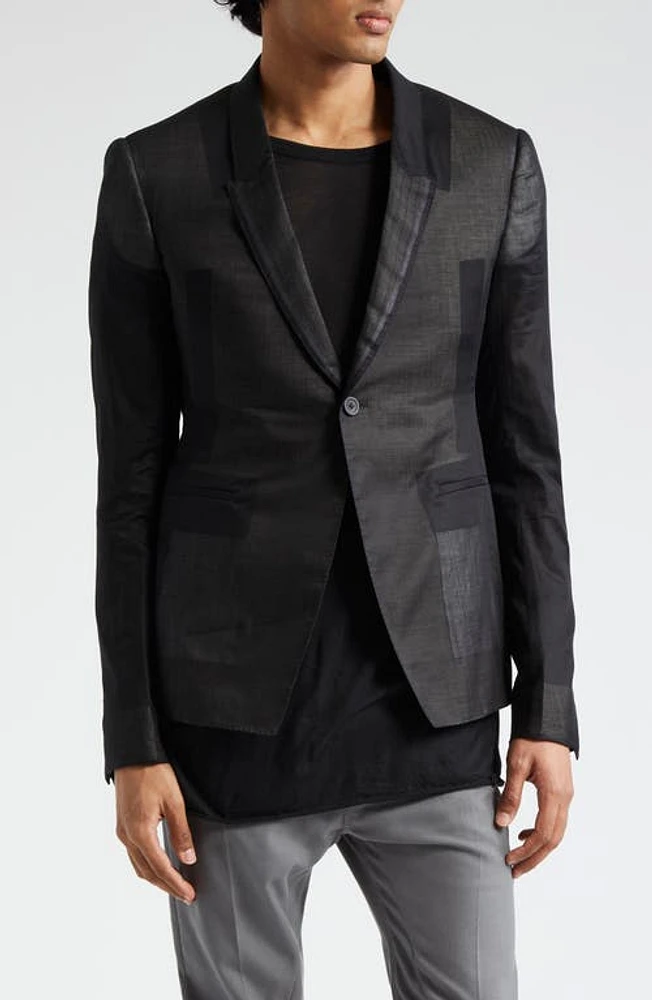 Rick Owens Giacca Patchwork Panel Cotton Blazer Black at Nordstrom, Us