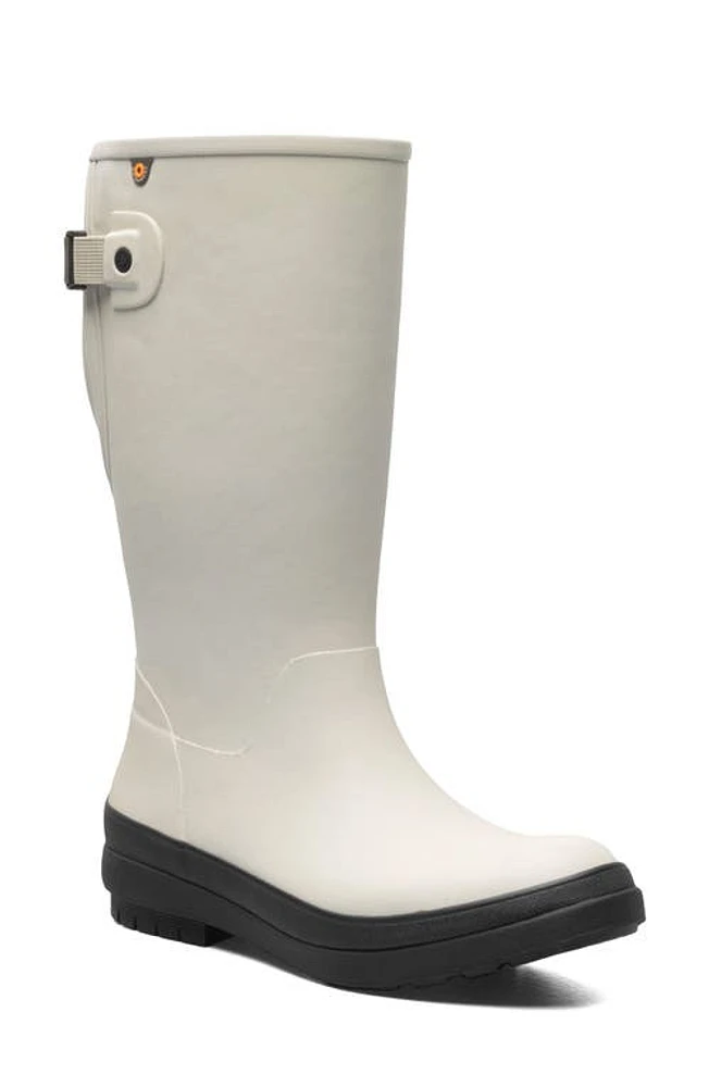 Bogs Amanda II Tall Waterproof Adjustable Calf Rain Boot in Oyster at Nordstrom, Size 10