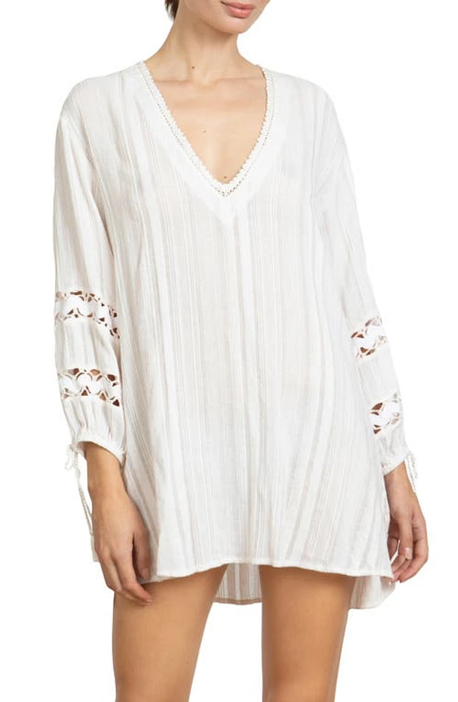 Robin Piccone Jo Long Sleeve Cover-Up Tunic at Nordstrom,