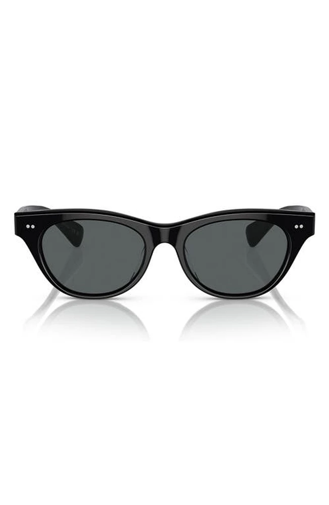 Oliver Peoples Avelin 52mm Polarized Cat Eye Sunglasses in Black Polarized at Nordstrom