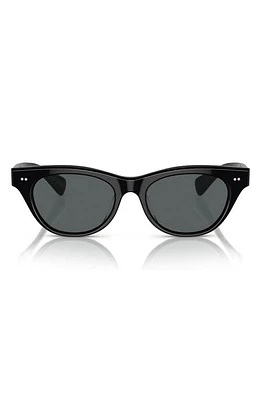 Oliver Peoples Avelin 52mm Polarized Cat Eye Sunglasses in Black Polarized at Nordstrom