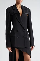 MONSE Slashed Two Piece Stretch Wool Blazer Black at Nordstrom,