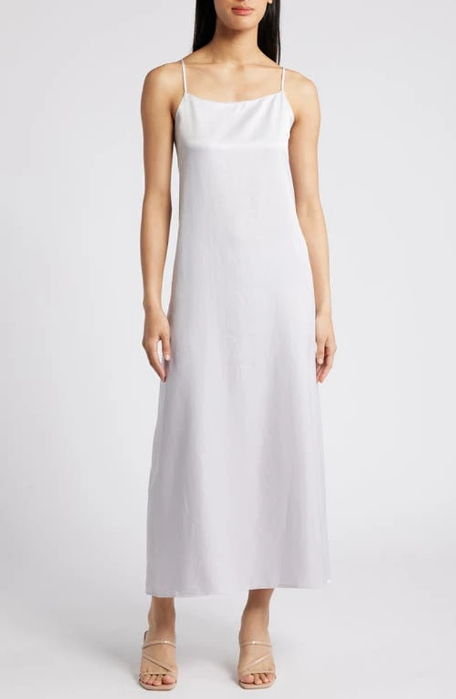 MELLODAY Crinkled Satin Slipdress Sea Salt at Nordstrom,