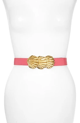 Raina Sally Shell Clasp Leather Belt in Pink at Nordstrom