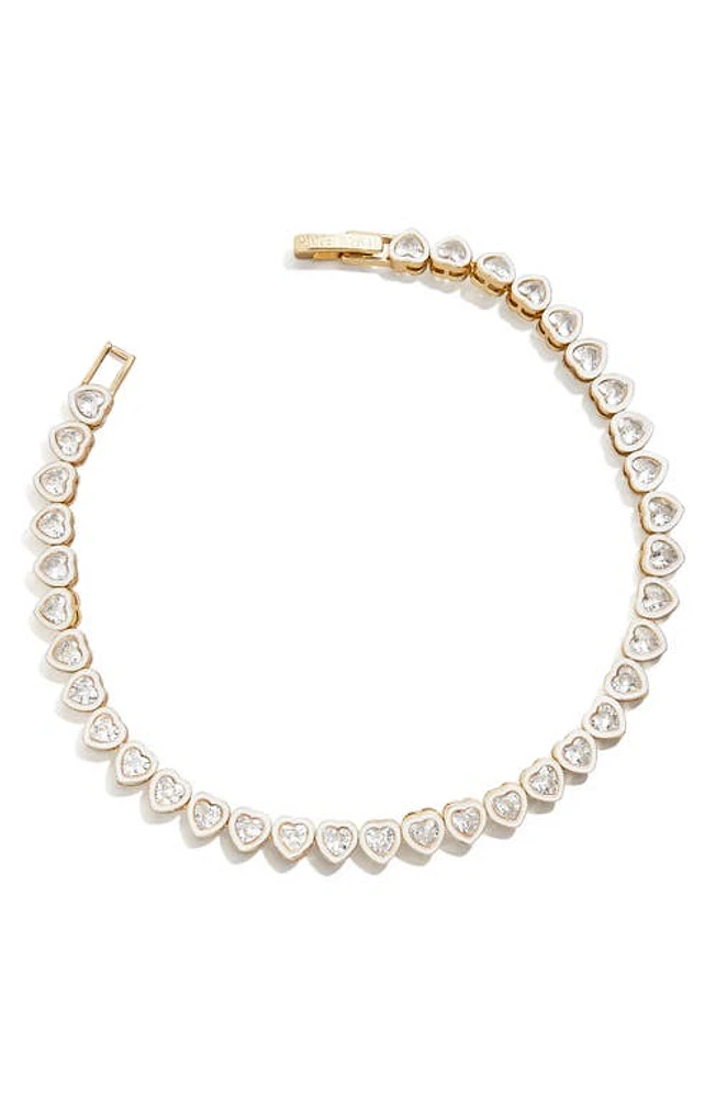 BaubleBar Kali Heart Tennis Bracelet in Gold at Nordstrom