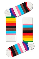 Happy Socks Pride Stripe Socks in White Multi at Nordstrom