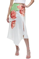 Alice + Olivia Harmony Floral Asymmetric Skirt Dream Life Sharp Green at Nordstrom,