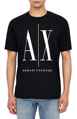 Armani Exchange Icon Logo Cotton Graphic Tee Navy at Nordstrom,