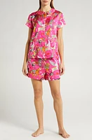 Karen Mabon Carousel Recycled Polyester Short Pajamas Bright Pink at Nordstrom,