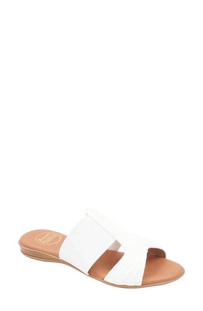 André Assous Noor Raffia Slide Sandal White at Nordstrom,