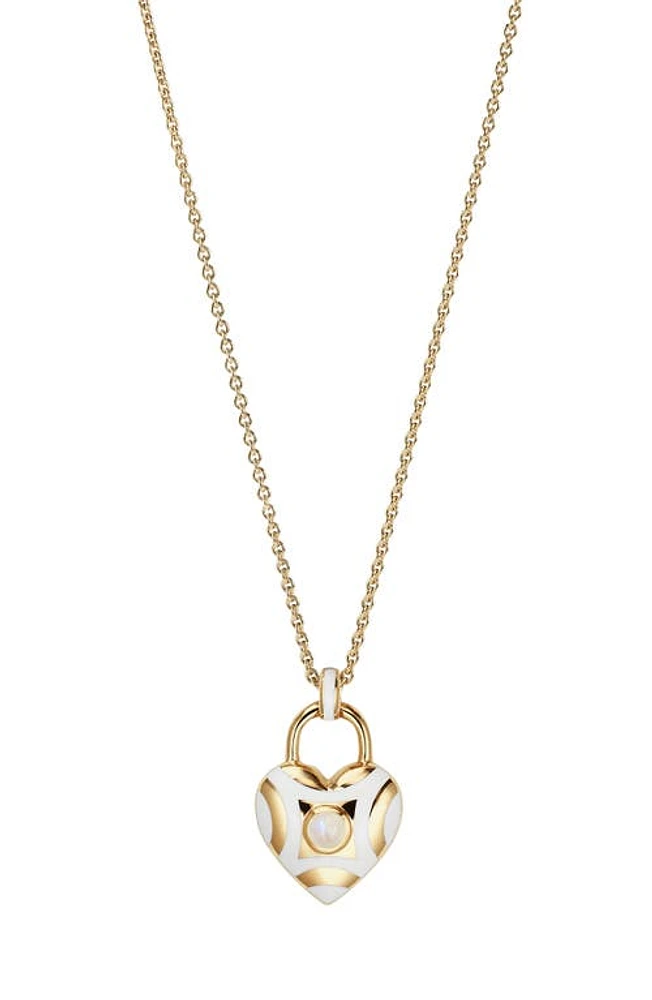 Cast The Pop Heart Charm Necklace in White at Nordstrom, Size 18