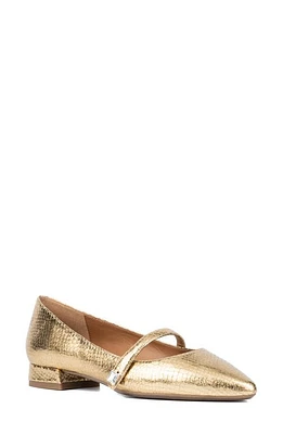 Aquatalia Priya Pointed Toe Mary Jane Flat Gold at Nordstrom,