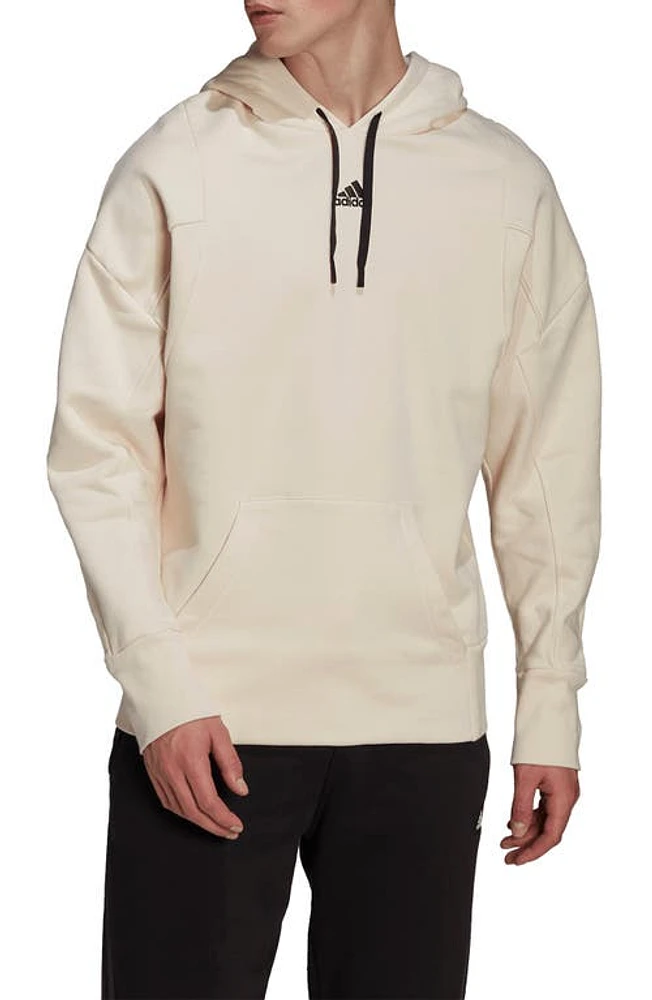 adidas Studio Lounge Fleece Hoodie in Wonder White at Nordstrom, Size Large