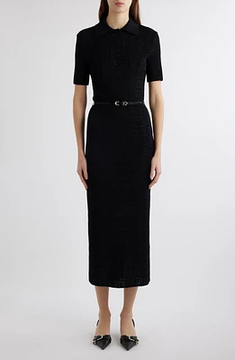 Givenchy Belted Midi Polo Dress Black at Nordstrom,