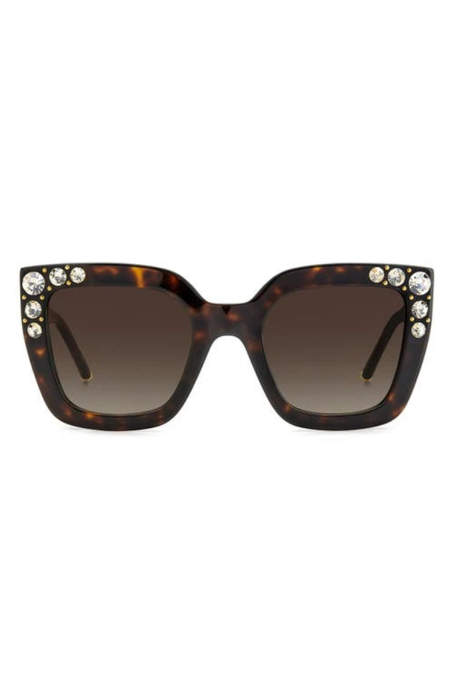 Carolina Herrera 52mm Square Sunglasses in Havana/Brown Gradient at Nordstrom