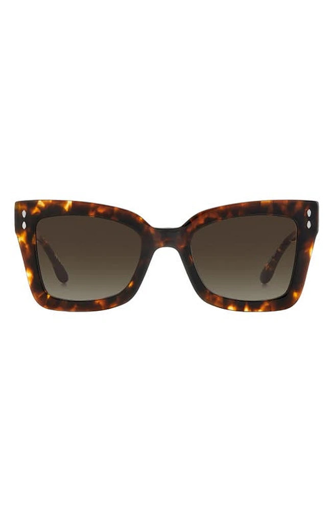 Isabel Marant 52mm Flared Rectangular Sunglasses in Havana /Brown Gradient at Nordstrom