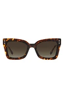 Isabel Marant 52mm Flared Rectangular Sunglasses in Havana /Brown Gradient at Nordstrom