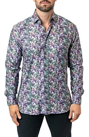 Maceoo Fibonacci Stretchlionmini Multi Performance Button-Up Shirt Green at Nordstrom,