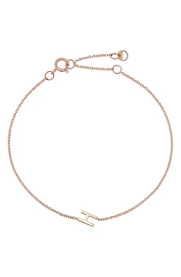 BYCHARI Initial Pendant Bracelet in 14K Rose Gold-H at Nordstrom