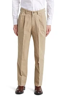 Berle Charleston Pleated Canvas Chinos Khaki at Nordstrom,