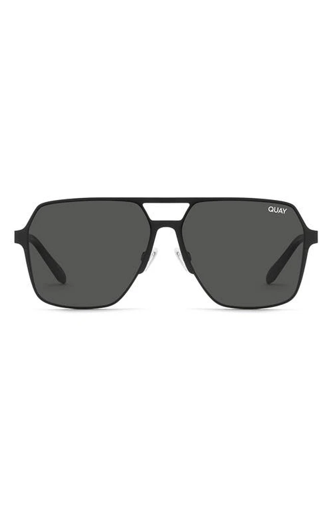 Quay Australia Backstage Pass 52mm Aviator Sunglasses in Black /Black Polarized at Nordstrom