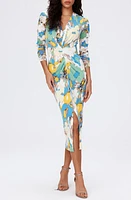 Diane von Furstenberg Hades Abstract Floral Print Midi Dress Day Dream Blue at Nordstrom,