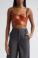 MONSE Leather Bustier Brown at Nordstrom,