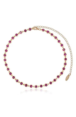 Ettika Cubic Zirconia Link Necklace in Ruby at Nordstrom