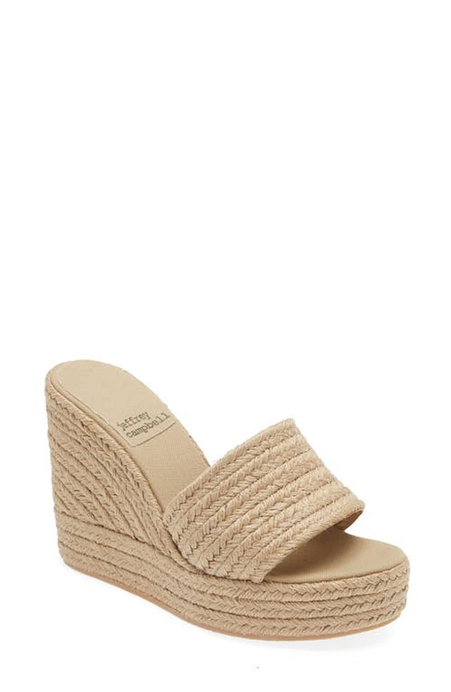 Jeffrey Campbell Sunlit Raffia Platform Wedge Sandal Natural at Nordstrom,