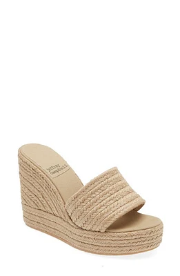 Jeffrey Campbell Sunlit Raffia Platform Wedge Sandal Natural at Nordstrom,