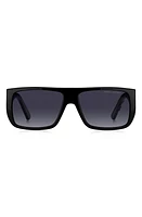 Marc Jacobs 57mm Flat Top Sunglasses in Black White/Grey Shaded at Nordstrom