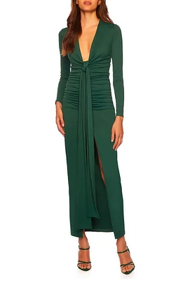 Susana Monaco Plunge Neck Long Sleeve Body-Con Dress at Nordstrom,