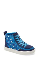 BILLY Footwear Kids' Classic Lace High Top Sneaker Blue Sharks at Nordstrom, M